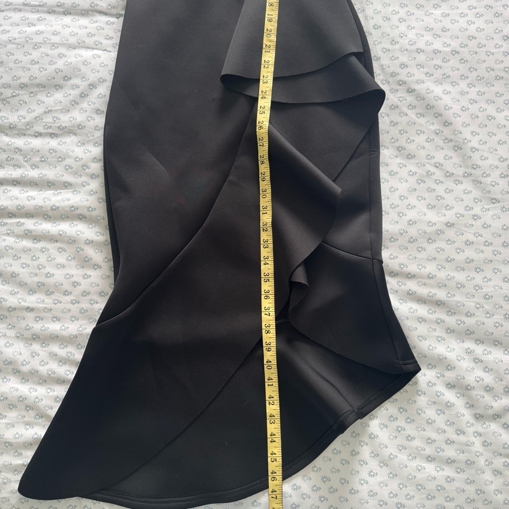 ASOS True Violet Elegant Black One-Shoulder Ruffle Midi Size 10 Dress - Picture 7 of 12